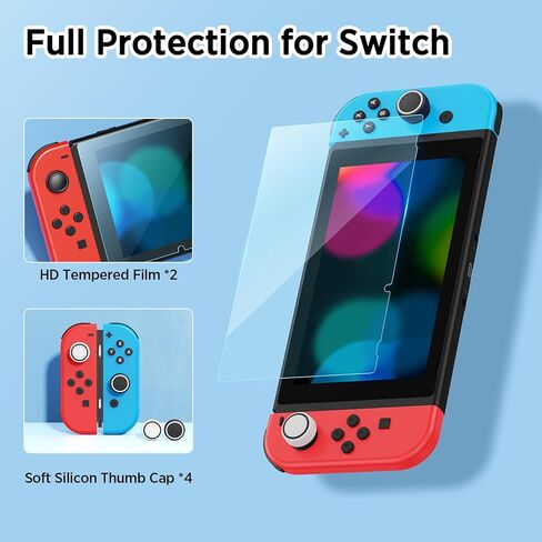 JEMDO Switch Carrying Case Accessories Kit Compatible with Nintendo Switch,15in1 Accessories Bundle Storage Bag,Travel Case with Protective case,Thumb Grip,Game Card Case,Charging Cable,Cobweb Black in Saudi Arabia