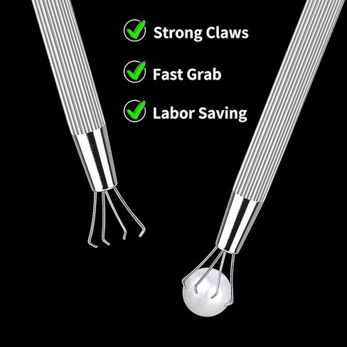 3Pcs Grabber Tool Holder Set Jeweler's Pick Up Sprinkle Pen Piercing Ball with Prongs Diamond Claw Jewelry Tweezers 4 Claw Precision Stainless Steel For Tiny Objects IC Chip Electronic Components in Kuwait