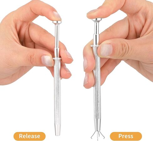 3Pcs Grabber Tool Holder Set Jeweler's Pick Up Sprinkle Pen Piercing Ball with Prongs Diamond Claw Jewelry Tweezers 4 Claw Precision Stainless Steel For Tiny Objects IC Chip Electronic Components in Kuwait