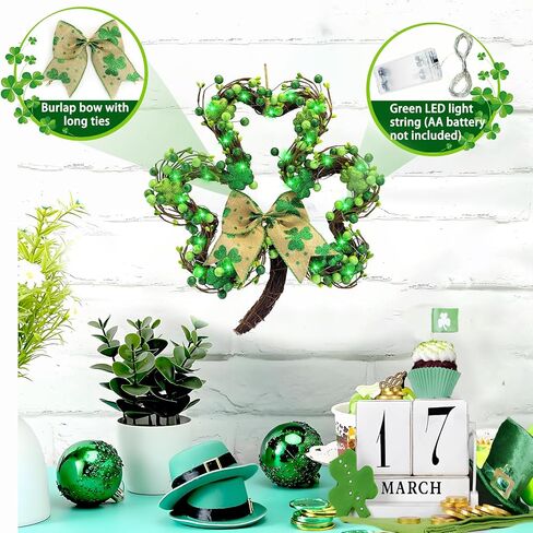 17" Valentines Day Wreaths for Front Door Artificial Red Berries Heart Shaped Wreath with 10 Wooden Heart Lights Valentine's Day Wreath for Wedding Anniversary Party Candlelight Dinner Decorations in Saudi Arabia