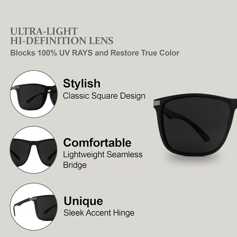 NYS Collection Premium Polarized Sunglasses - Lightweight Durable - HD Clarity - 80s Retro Style, 100% UV Protection in Saudi Arabia