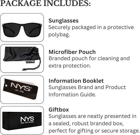 NYS Collection Premium Polarized Sunglasses - Lightweight Durable - HD Clarity - 80s Retro Style, 100% UV Protection in Saudi Arabia