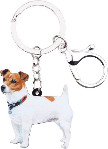DUOWEI Cute Jack Russell Dog Keychain Puppy Pets Keyring Car Purse for Women Teen Girls Charm Gifts in Saudi Arabia