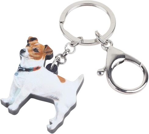 DUOWEI Cute Jack Russell Dog Keychain Puppy Pets Keyring Car Purse for Women Teen Girls Charm Gifts in Saudi Arabia