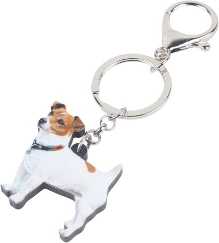 DUOWEI Cute Jack Russell Dog Keychain Puppy Pets Keyring Car Purse for Women Teen Girls Charm Gifts in Saudi Arabia