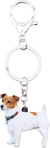 DUOWEI Cute Jack Russell Dog Keychain Puppy Pets Keyring Car Purse for Women Teen Girls Charm Gifts in Saudi Arabia