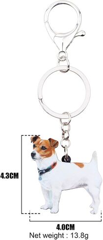 DUOWEI Cute Jack Russell Dog Keychain Puppy Pets Keyring Car Purse for Women Teen Girls Charm Gifts in Saudi Arabia