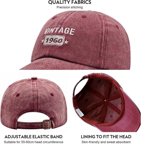 65th Birthday Gifts for Men Women, Happy 65th Birthday Decorations - Embroidered Baseball Cap Adjustable in Saudi Arabia