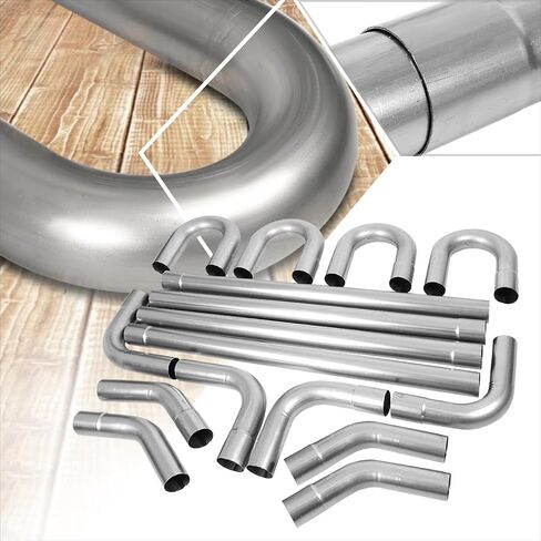 PM PERFORMOTOR 8 Pcs 3 Inches Mild Steel DIY Custom Exhaust Tubing Mandrel Bend Pipes Straight & U-Bend Kit, Universal Fit,PM-PP-30-RW-8P in Saudi Arabia