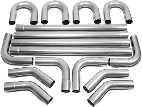 PM PERFORMOTOR 8 Pcs 3 Inches Mild Steel DIY Custom Exhaust Tubing Mandrel Bend Pipes Straight & U-Bend Kit, Universal Fit,PM-PP-30-RW-8P in Saudi Arabia