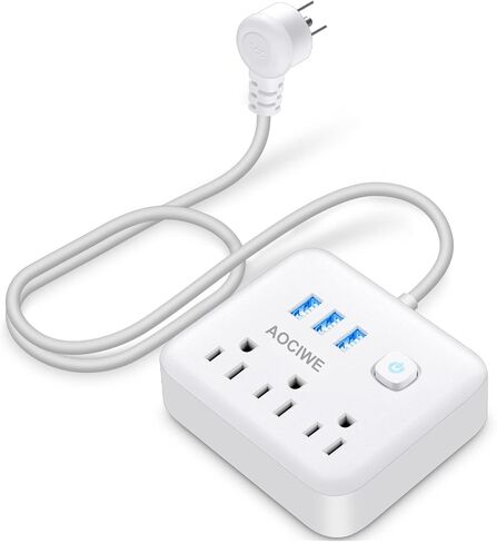 واقي التيار الكهربائي لقطاع الطاقة - 8 منافذ و3 منافذ USB ومنفذ USB-C واحد، 1700 جول، قابس مسطح بزاوية سلك طاقة بطول 6 أقدام، منافذ متباعدة ومنفذ طاقة مدرج في قائمة ETL للمكتب المنزلي in Saudi Arabia