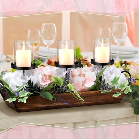 شمعة الزفاف المركزية غرفة الطعام الجدول محور صينية زهرة بيضاء عمود شمعة حامل لحفل الزفاف طاولة الطعام منضدية رف ديكور in Kuwait