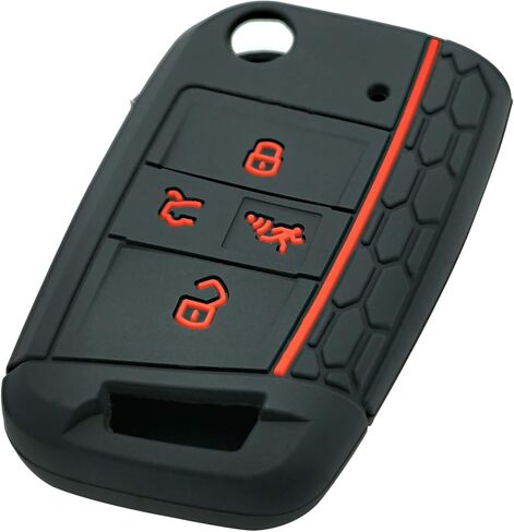 2x Coolbestda Rubber Folding 4B Key Fob Cover Glove Protector Case Accessory for 2020 2019 2018 2017 VW Golf Alltrack Sportwagen GTI Tiguan Atlas POLO Skoda Octavia (Push Start Car NOT FIT) in Saudi Arabia