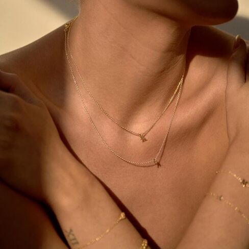 Initial Necklaces for Women,Dainty Gold Plated Letter Necklace Name Personalized Monogram Pendant Necklace Simple Cute Initial Necklace Choker Necklace for Women Trendy Gold Jewelry Gifts in Kuwait