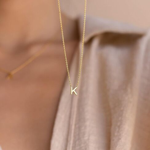 Initial Necklaces for Women,Dainty Gold Plated Letter Necklace Name Personalized Monogram Pendant Necklace Simple Cute Initial Necklace Choker Necklace for Women Trendy Gold Jewelry Gifts in Kuwait