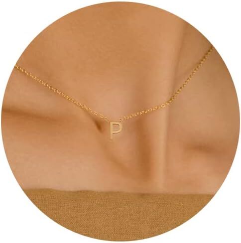 Initial Necklaces for Women,Dainty Gold Plated Letter Necklace Name Personalized Monogram Pendant Necklace Simple Cute Initial Necklace Choker Necklace for Women Trendy Gold Jewelry Gifts in Kuwait