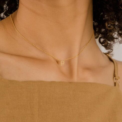 Initial Necklaces for Women,Dainty Gold Plated Letter Necklace Name Personalized Monogram Pendant Necklace Simple Cute Initial Necklace Choker Necklace for Women Trendy Gold Jewelry Gifts in Kuwait