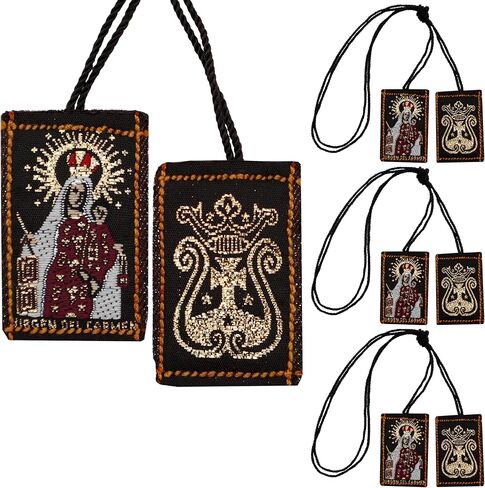 Escapulario de la Virgen del Carmen Pack of 3 Escapulario Catolico Brown Scapular of Our Lady of Mount Carmel Scapular Necklace Carmel Scapular Catholic Scapular Medal Brown Scapulars in Saudi Arabia
