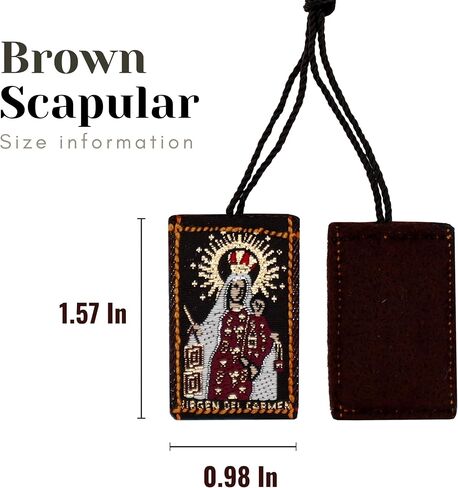 Escapulario de la Virgen del Carmen Pack of 3 Escapulario Catolico Brown Scapular of Our Lady of Mount Carmel Scapular Necklace Carmel Scapular Catholic Scapular Medal Brown Scapulars in Saudi Arabia