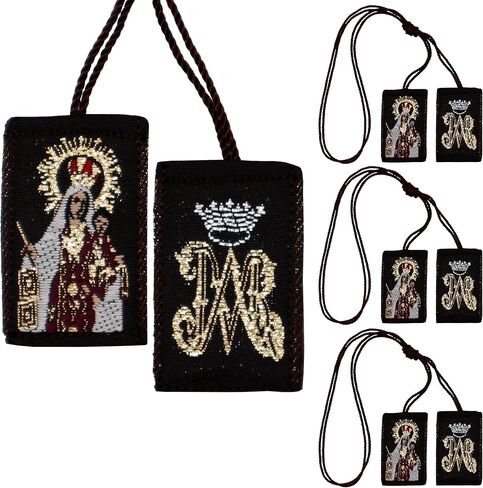 Escapulario de la Virgen del Carmen Pack of 3 Escapulario Catolico Brown Scapular of Our Lady of Mount Carmel Scapular Necklace Carmel Scapular Catholic Scapular Medal Brown Scapulars in Saudi Arabia