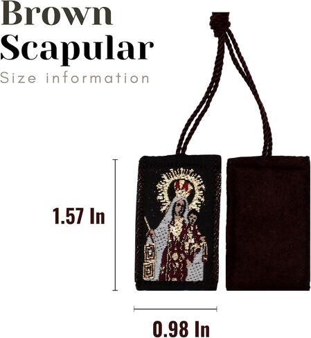 Escapulario de la Virgen del Carmen Pack of 3 Escapulario Catolico Brown Scapular of Our Lady of Mount Carmel Scapular Necklace Carmel Scapular Catholic Scapular Medal Brown Scapulars in Saudi Arabia