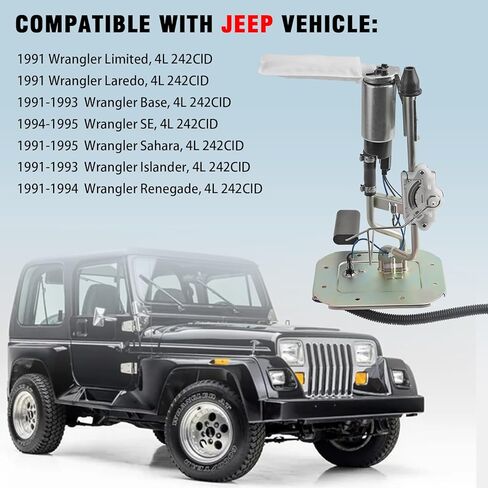 مجموعة مضخة الوقود ZONFANT متوافقة مع سيارة جيب 1991-1995 Wrangler YJ 2.5L 4.0L تناسب فقط 20 جالون، استبدل #5003861AB SP736H 4637182 in Kuwait