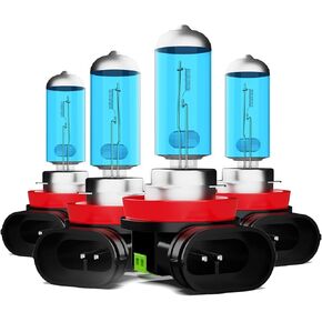 Light Bulbs Fit For Jeep Grand Cherokee 2017-2021, H11 H11 High Low Beam High Performance Halogen Headlight Bulb Combo, 6000K White Light, Pack of 4