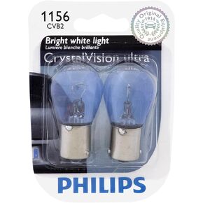 Philips 1156CVB2 CrystalVision Ultra Miniature Bulb, 2 Pack