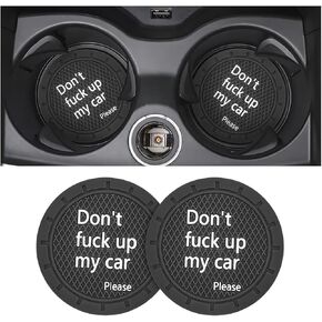 2 Pack Car Cup Holders, 2.75 Inch Car Anti-Slip Insert Cup Holder Coaster, Waterproof PVC Cup Mat for Auto, Universal Vehicle Interior Accessories (Black)