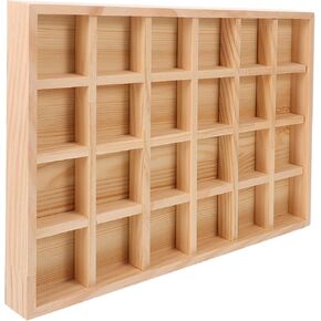 generic 24 Slot Wooden Jewelry Tray Showcase Display Organizer Drawer Organizer Stackable Earring Holder Jewelry Box for Rings Earrings Necklaces Bracelets
