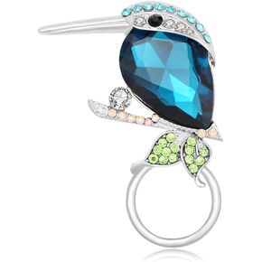 NOUMANDA Retro Jewelry Crystal Rhinestone Woodpecker Animal Brooches Brooch Pins,Bird Eyeglass Holder