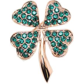 Faship Green Shamrock Clover Leaf Pin Brooch St Patricks Day