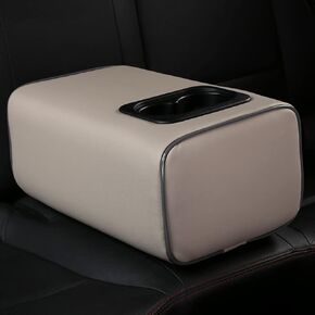 Car Rear Seat Armrest 2 Row Console Box with Cup Holder Universal Arm Rest Backseat Armrest Console Box Second Row Rear Central Armrest Box(Black-No Pocket)