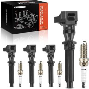 A-Premium Set of 4 Ignition Coil Pack and Iridium Spark Plugs Compatible with Land Rover Range Rover Evoque 2018-2020, Range Rover Velar, Range Rover Sport, Discovery Sport, 2.0L