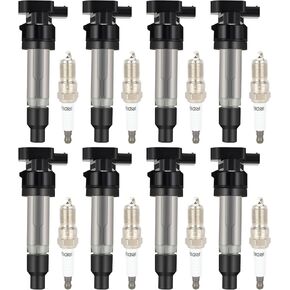 ECCPP UF564 8 ignition coils with 8 iridium Spark Plugs for Cadillac for Buick Deville SRX STS XLR Lucerne 4.6L 12594176 UF-564 C1556