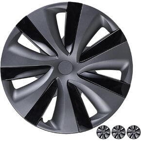 19 Inch Wheel Covers for Tesla Model Y 2024, (4 Pcs) Matte Black Wheel Cover HubCaps Compatible with Tesla Model Y 2001-2004, Matte Black ABS Hubcaps Cyclone Turbine Style in Kuwait