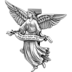Guardian Angel Car Visor Clip, St. Christopher Medal for Car, Car Safety Accessories Gifts for New Driver Teens Boys Parent Family Friends