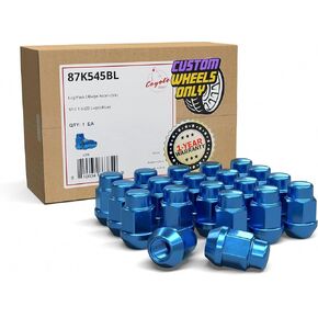 Wheel Accessories Parts 20 Pcs M12 x 1.5 12 x 1.5 Thread Bulge Acorn 35mm 1.38" Long Lug Nuts Blue 3/4" 19mm Hex Fits Many Chevy Honda Passenger Cars ｜ Toyota Pass Cars with Aftermarket Wheels