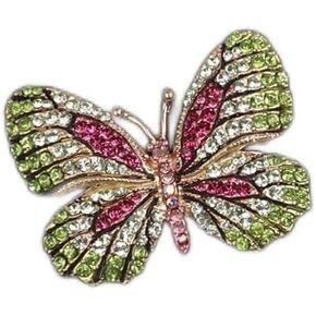 Black Yellow Crystal Rhinestones Butterfly Brooch Lapel Pins for Women Men Unisex Safety Pin Halloween Brooch Pin
