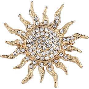 Dainty Sun Brooch Pin Sunshine Sun Lapel Pin Sunflower Collar Pin for Women Men Dress Suit Coat Decors Fashion Jacket T-shirt Sweater Accessories