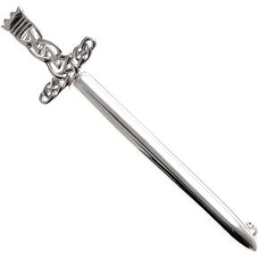 Alexander Castle 925 Sterling Silver Scottish Celtic Kilt Pin Brooch with Removable Sword for Men & Women - Kilt Accessory with Jewelry Gift Box - 62mm