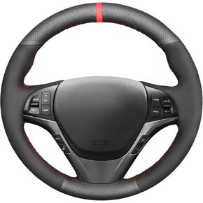 MEWANT Leather Steering Wheel Cover for Hyundai Genesis Coupe 2010-2016 / Steering Wheels Accessories for Hyundai Genesis Coupe