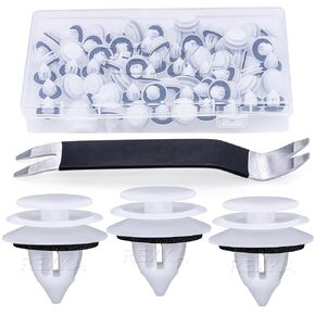 Rexka 51pcs Door Trim Panel Clips Fastener Rivet GJ6R-68-ABX for Mazda Miata, RX-8,CX-9, Mazda 3, Mazda 5, Mazda 6, MazdaSpeed6 GJ6R68ABX-Auto Trim Panel Remover