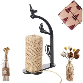 Traditional Twine Holder,Twine Holder Set with Scissors and Kitchen Twine, Suitable for Crafting, Gardening, Gift Wrapping,Vintage Jute Twine Holder Birds