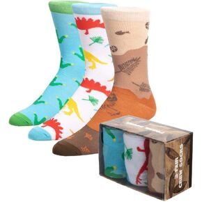 Dinosaur Fossil 3 Pair Crew Box Set