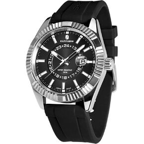 SAPPHERO Mens Watches 10ATM Waterproof Watch for Men Japanese Quartz Stainless Steel/Silicone Band Strap Blue/Green Date Casual Business Wristwatch Gift for Men