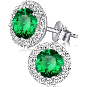 Halo Stud Earrings 925 Sterling Silver Halo Diamond Earrings for Women Cubic Zirconia Stud Earrings Jewelly for Unisex