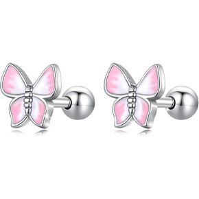 WOSTU CZ Huggie Hoop Earrings 925 Sterling Silver Butterfly Dragonfly Hypoallergenic Ear Buckles for Women Jewelry Gift