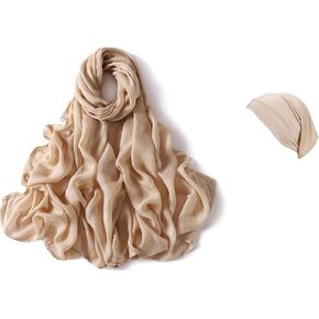 Premium Viscose Hijab Scarf with Model Undercap Hijabs Set For Women Head Wraps Solid Color Scarves in Kuwait