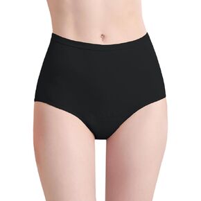 Urinary Incontinence Postpartum Underwear for Women Washable Leak Proof Odor Control 56ml Absorbency Brief 1 Pack (Black, 2XL)